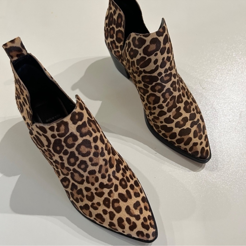 Dolce Vita Leopard Print Ankle Booties